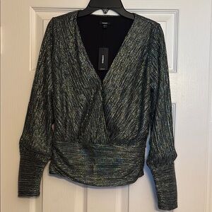 Express Metallic Black Women's Top